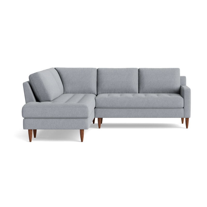 MCM Sectional, Performance Weave - Zinc, Left Hand Facing