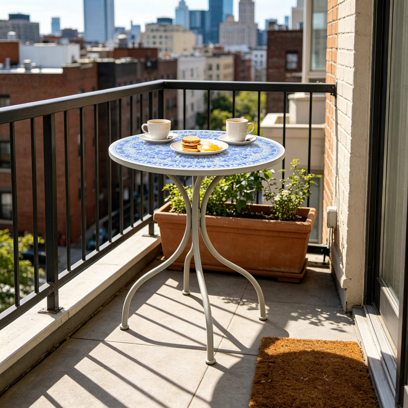 Table d'appoint d'extérieur avec plateau en céramique