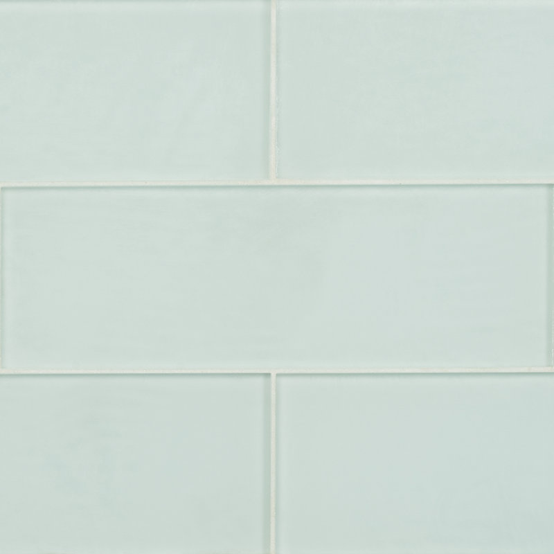 Lucid 4" x 12" Glass Brick Look Subway Tile (15 pieces 5 sq.ft/Box), Seafoam