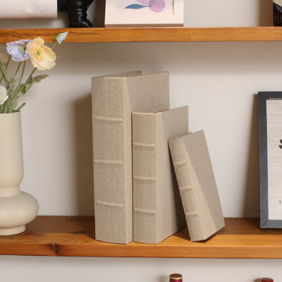 Wood Decorative Faux Book Boxes Set Of 3
