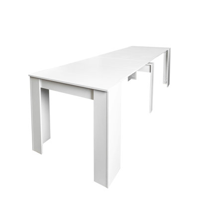 Console multifonctionnelle extensible, table de salle à manger extensible et bureau, panneau de particules moderne et panneau de fibres à densité moyenne