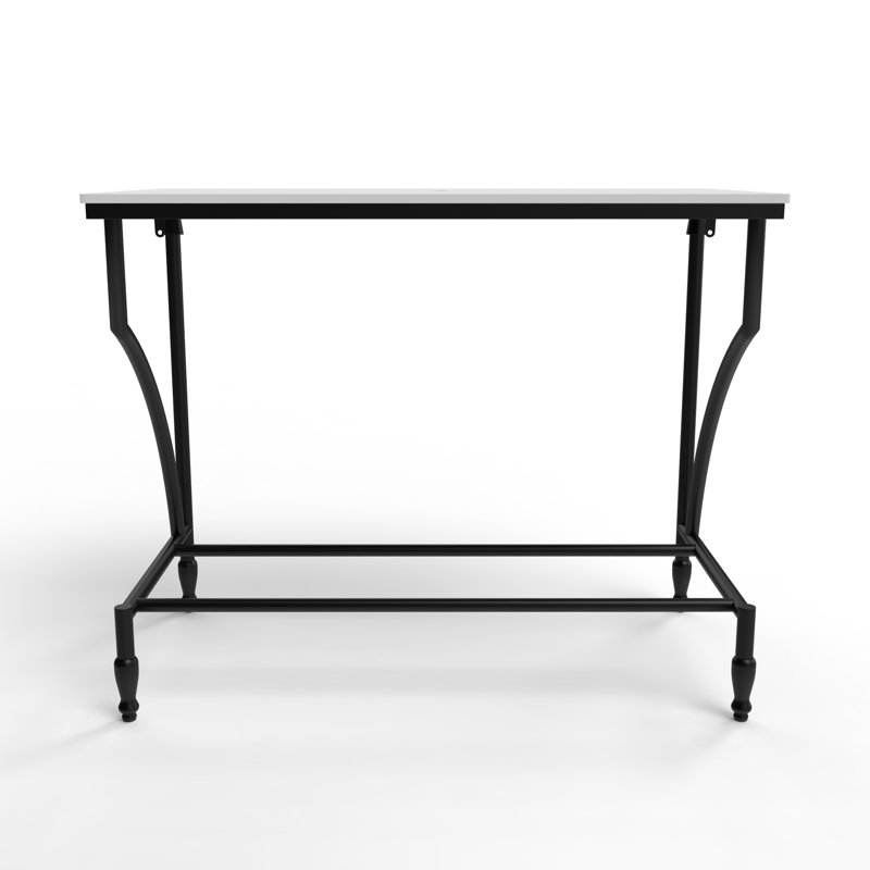 Luminous 36" Minimalist Metal Console Sink with Glass Vessel Basin and Solid Surface Top, White/Black, Black Gradient