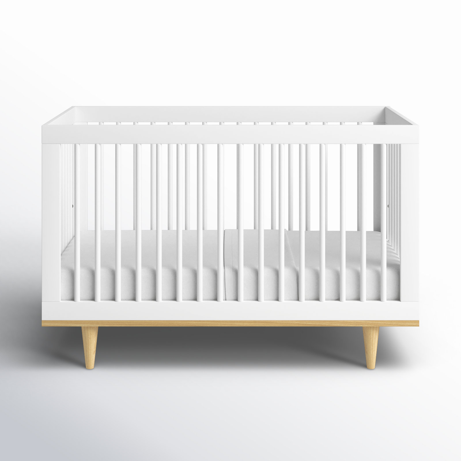 Marley Pine 3-in-1 Convertible Crib, White/Natural, Crib