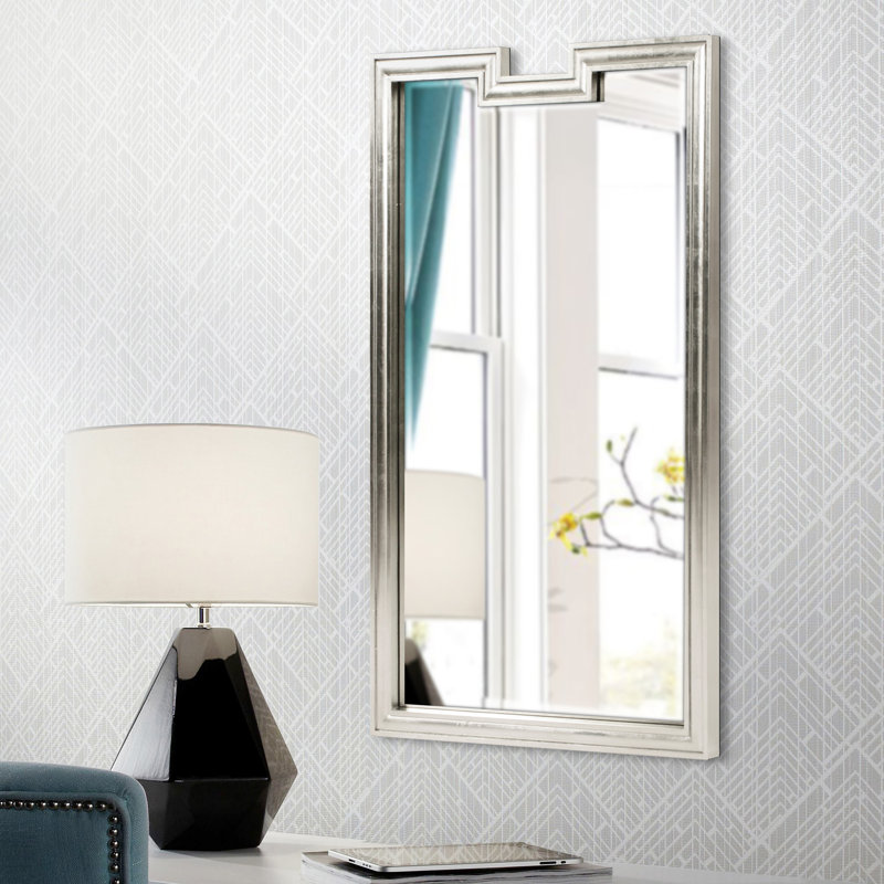 Deschamp Solid Wood Mirror, Silver