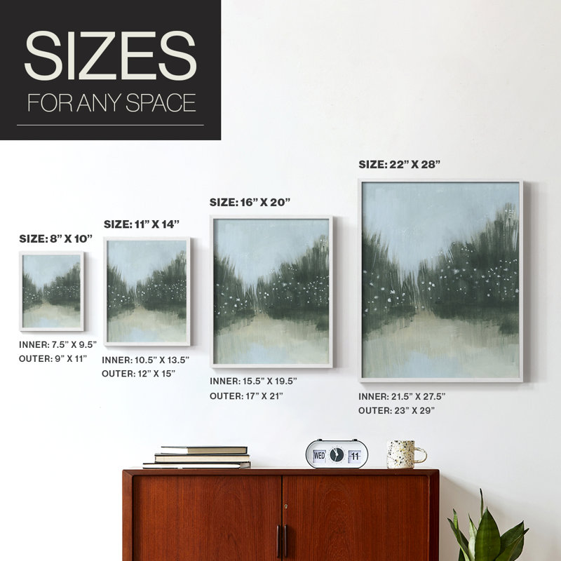 Marsh Morning Fog II, reproduction encadrée - bois massif, H 14 po x l 11 po, Blanc