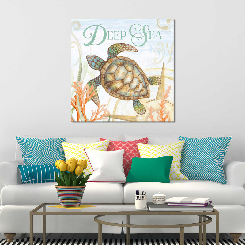 «Deep Sea», reproduction de peinture à l'aquarelle, H 24 po x l 24 po x P 1 po, Toile tendue