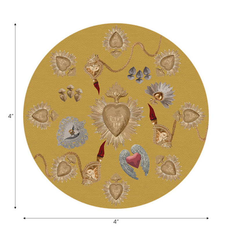 Ensemble de table dorée Ex Vote Sacred Hearts, Ex Vote Sacred Hearts, Gold