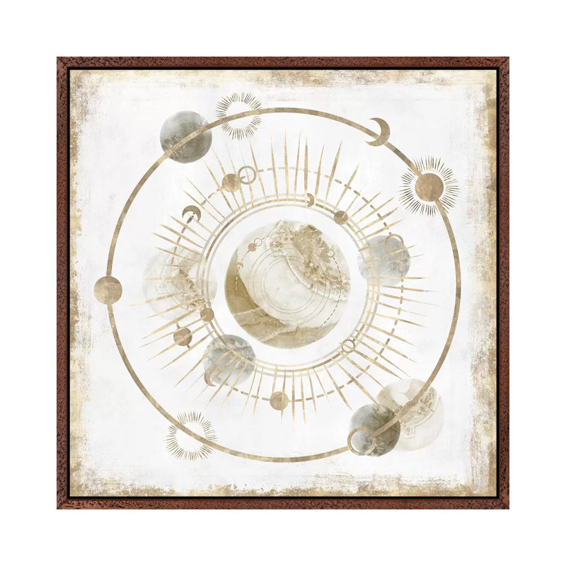 Golden Galaxy I by Isabelle Z - Print on Canvas, Classic Brown Wood Framed, 66.04 cm H x 66.04 cm W