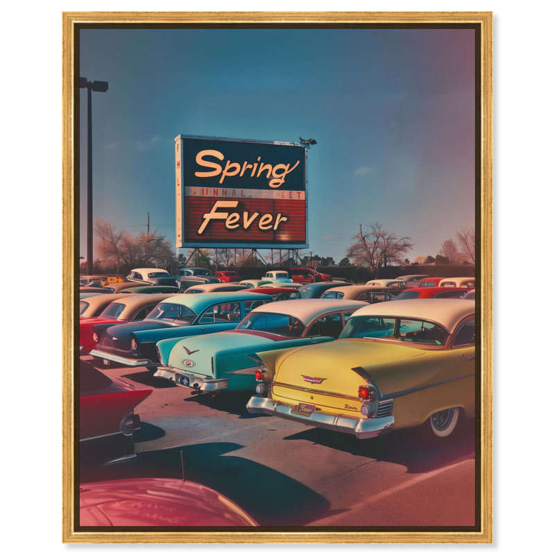 Spring Drive par Canvas par Art Remedy, H 21 po x l 17 po, Cadre flottant, Noir