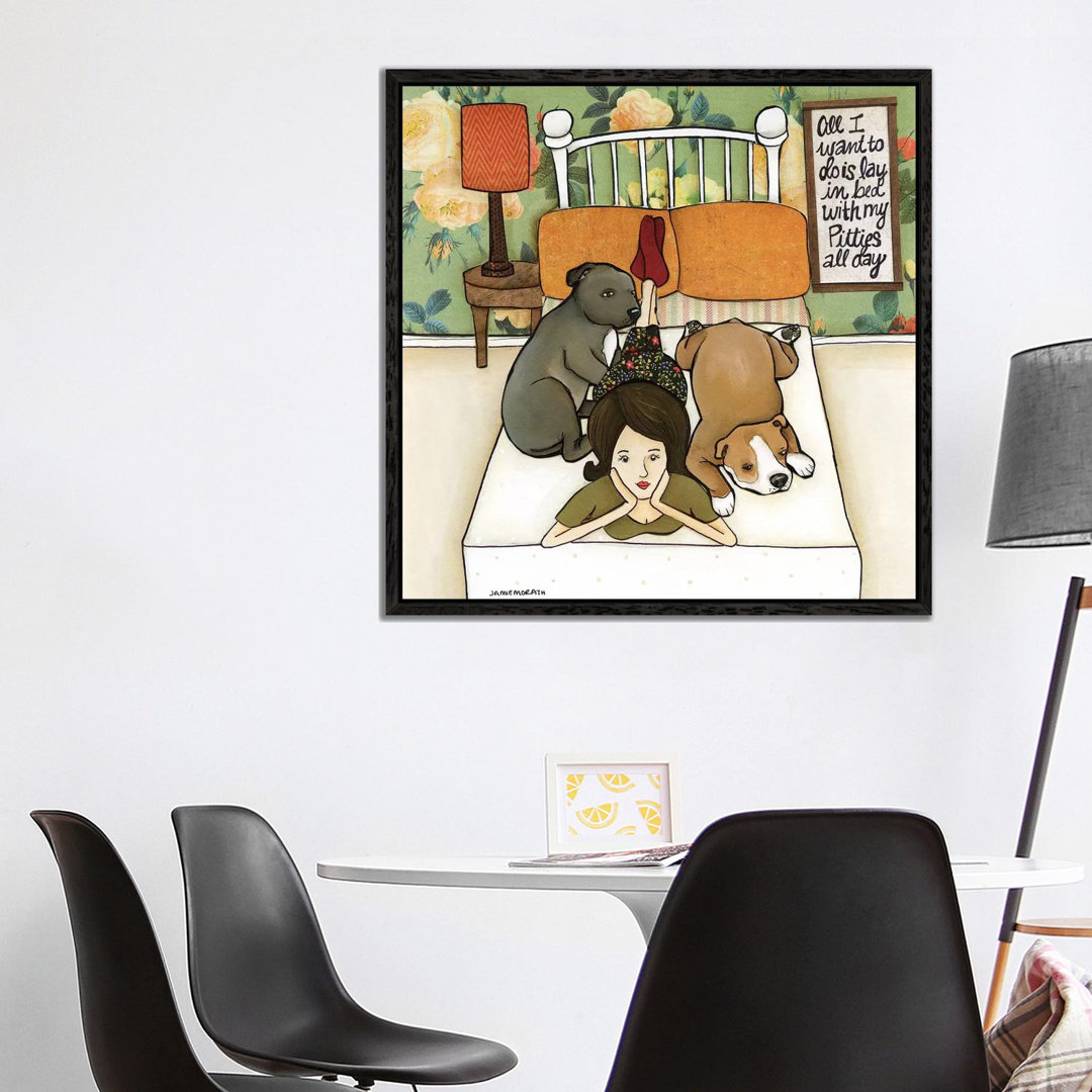 Pitties All Day by Jamie Morath - Print on Canvas