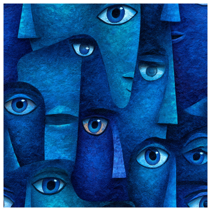 Coussin décoratif Abstract faces, coussins double face Art, 18 x 18 inches