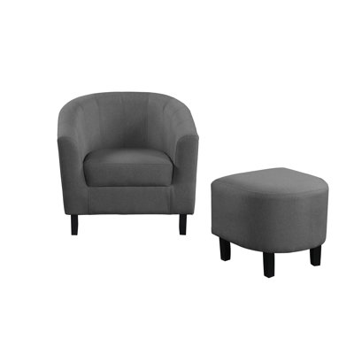 Eliza Upholstered Barrel Chair with Ottoman