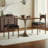 Dark walnut Gold Rectangular Solid Wood Stainless steel Dining table-840285856