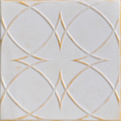 Circles and Stars 1.6 ft. x 1.6 ft. Polystyrene Glue-up Ceiling Tile