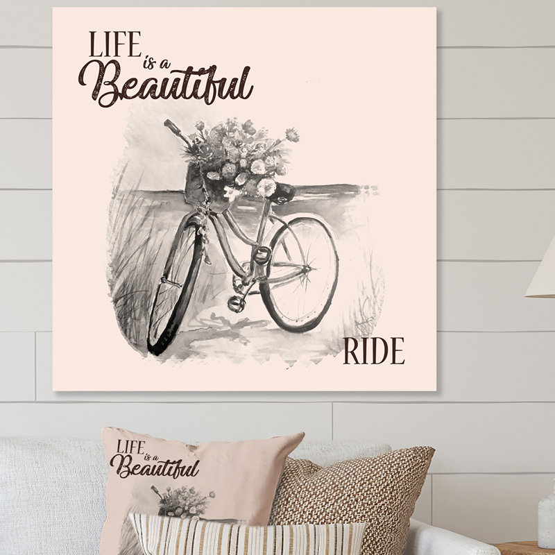 «Life Is Beautiful Vintage», H 16 po x l 16 po x P 1 po, Toile tendue