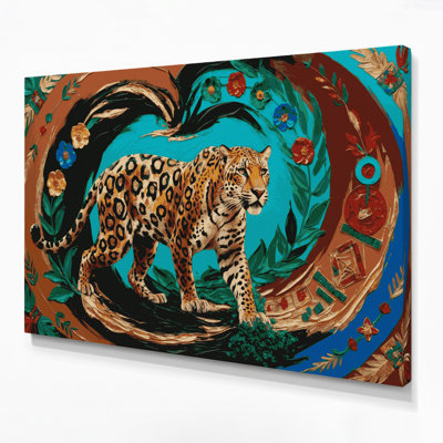 «Big Cats», art mural brun sur toile Jaguar mexicain