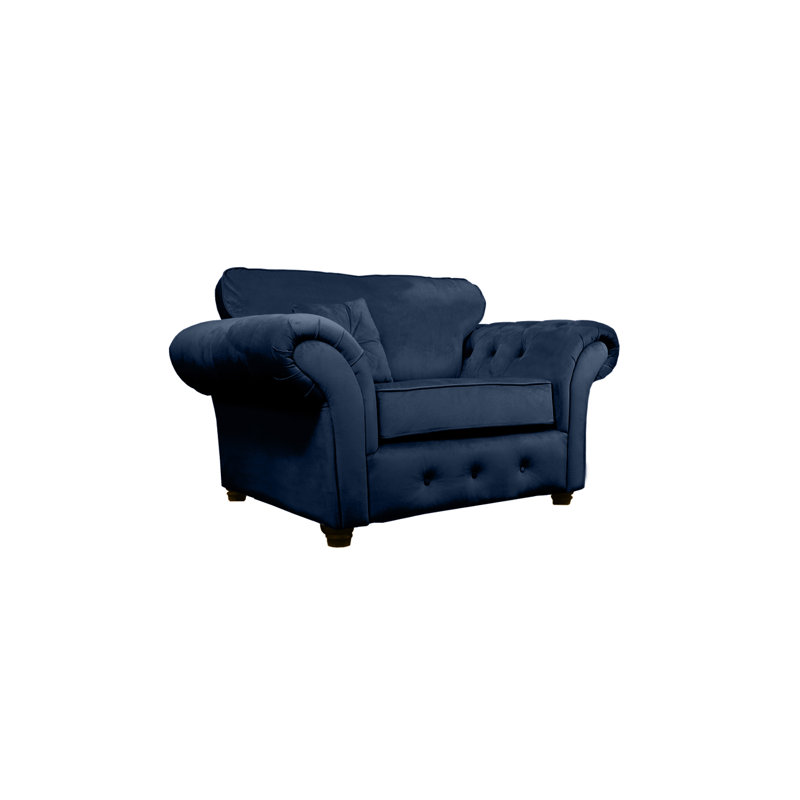 Lila Velvet Chesterfield Chair, Navy