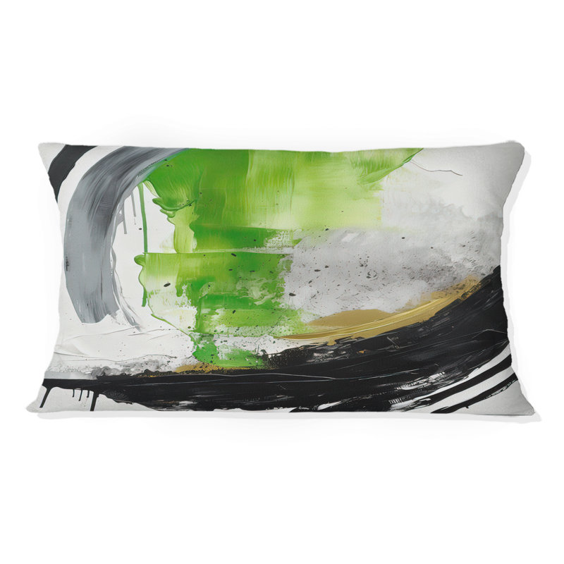 Coussin décoratif vert et noir «I»