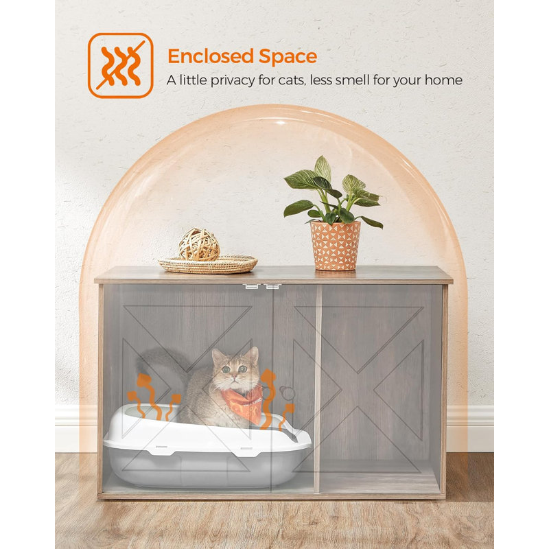 Engineered Wood Litter Box Enclosure, Heather Greige