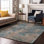Premium Machine Washable Cerrito AMF573 Teal Rug