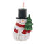 Ornement en forme de bonhomme de neige avec couronne et arbre (ensemble de 2)