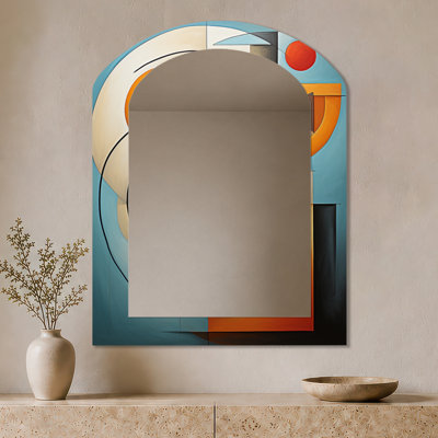 Modern Decorative Wall Mirror – Cubism Geometric Form II, Metal Print