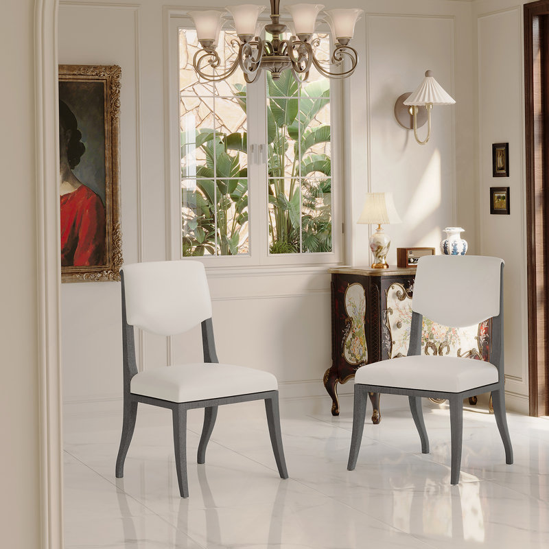 Ensemble de 2 chaises de salle à manger rembourrées avec finition chêne gris, Gris