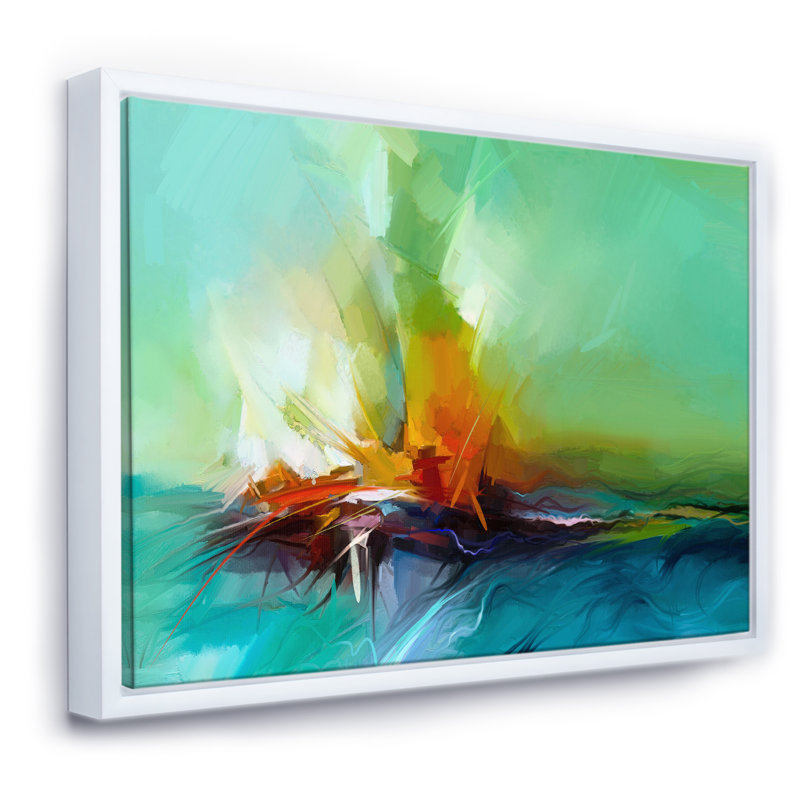 «Abstract Colorful Seascape III», reproduction d'impression sur toile, H 12 po x l 20 po x p 1 po, Toile blanche encadrée