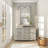 Karlstad Cream Wood Vintage Scrolled Window Pane Room Wall Mirror with Arched Top and Columns 52" x 37"