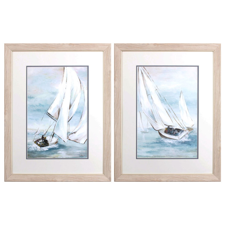 Breakwater Bay Sail Wind Framed On Paper 2 Pieces by Nan Print | Wayfair