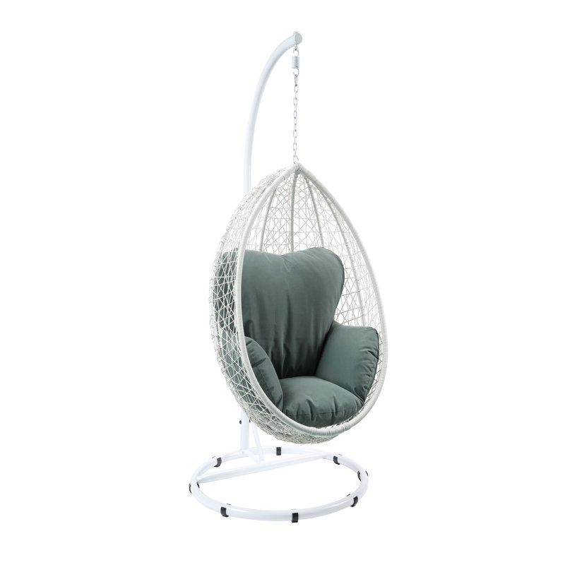 Fauteuil à œufs Schœbeck avec support, Vert, Blanc