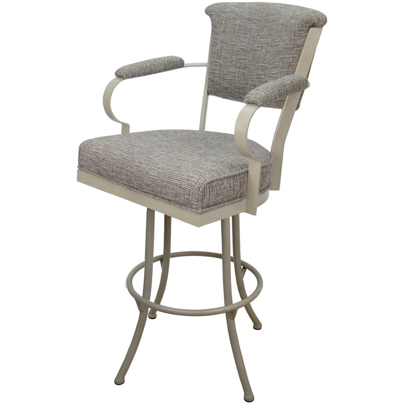Tabouret pivotant en métal Bethel, Beige