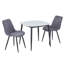 Aspen Sintered Stone Square Table with 2 Diamond Stitch Upholstered Fabric Chairs - Modern Dining Set-1290710765