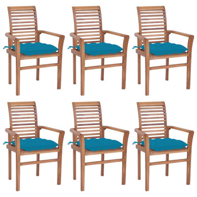 Chaise de patio empilable en teck avec coussin