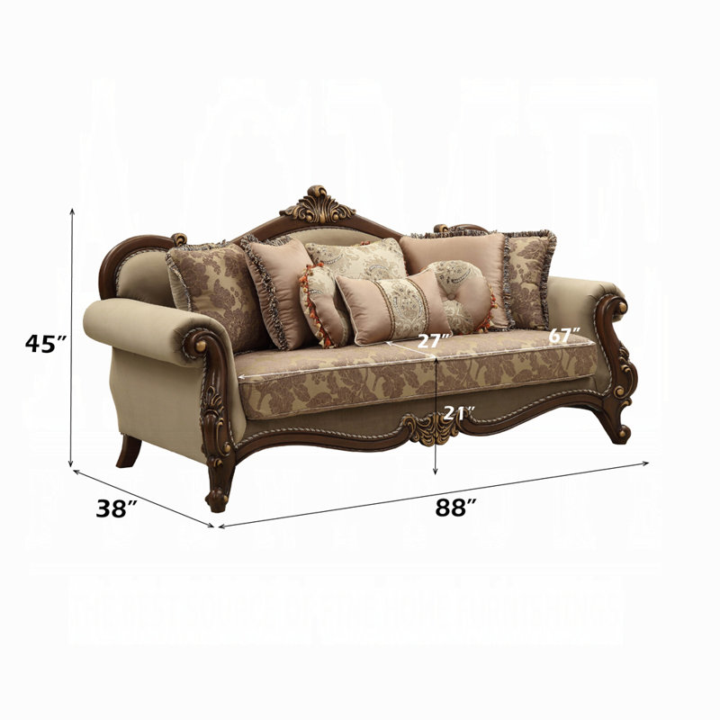 Canapé Mehadi contemporain à assise profonde et 8 coussins décoratifs