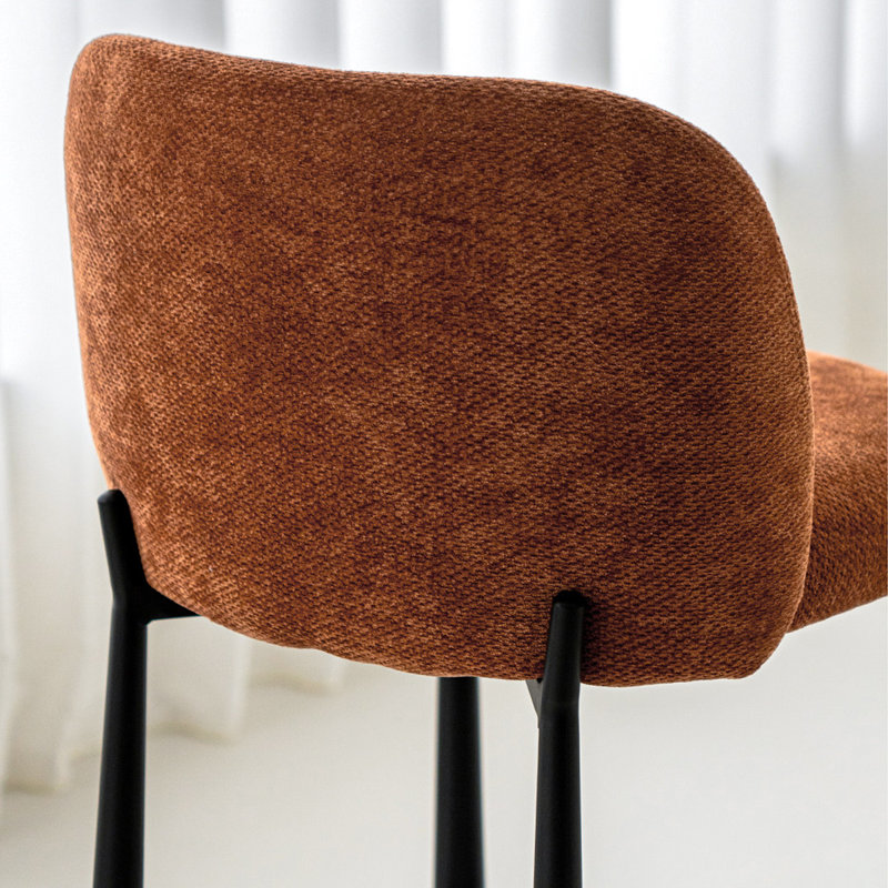 Chaise d'appoint à dossier brun uni (ensemble de 2), Brown, 34.06"