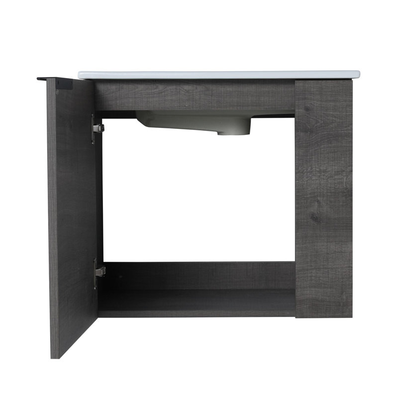 Meuble-lavabo 22 po, Chêne gris carreauté