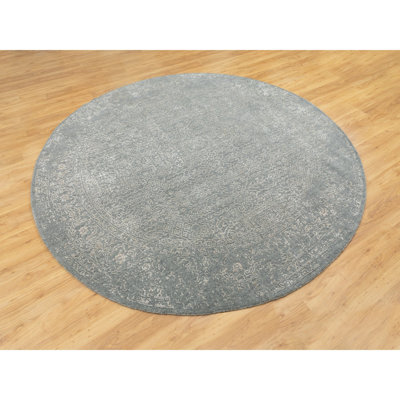 Cevdet One-of-a-Kind 7'10" Round Area Rug in Gray