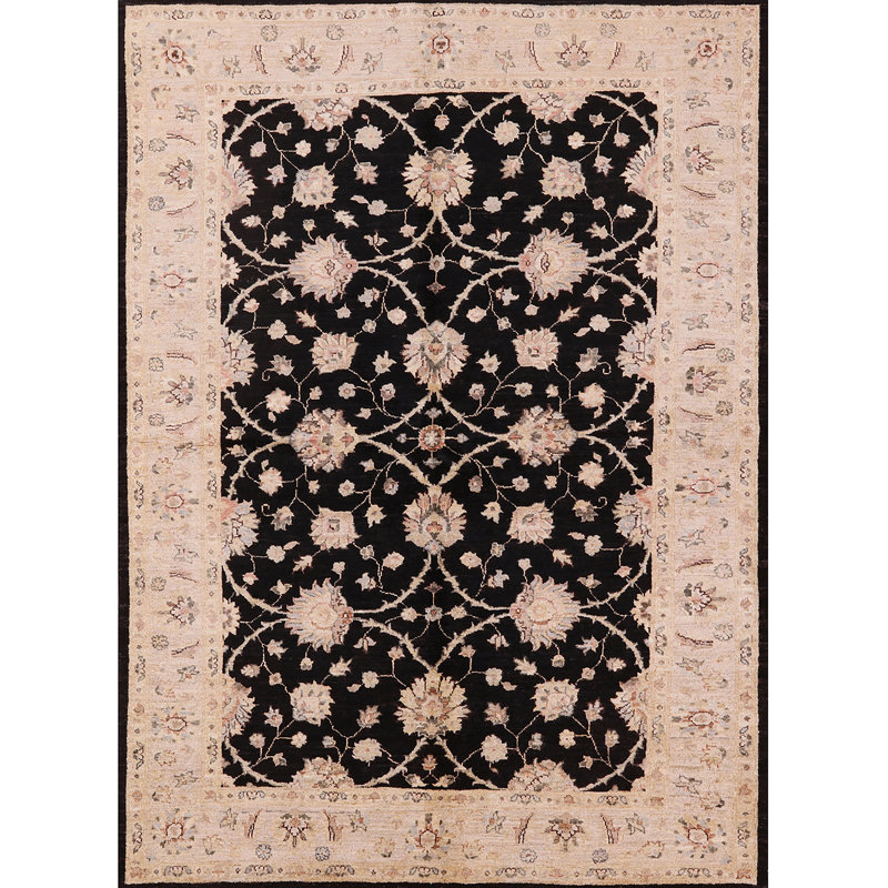Tapis oriental beige / noir Castello, Carré 6 pi