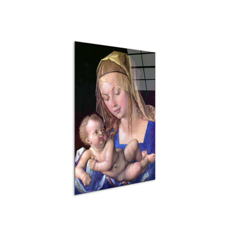 The Madonna with the pear slices By Albrecht Dürer 80cm H X 60cm W CrystalArt Material Acrylic Glass Effect, Frameless Panel Lightweight Ready to Hang