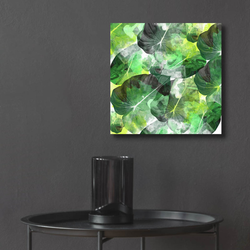 «Tropical Art 2» par Mark Ashkenazi, art mural en verre acrylique, H 12 po x l 12 po x P 0,13 po