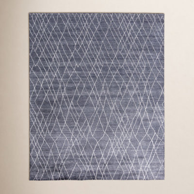Orville Handmade Viscose Navy Rug