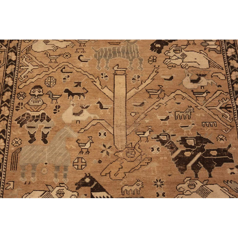 One-of-a-Kind Rectangle 3'10" x 5'4" Hand Knotted Area Rug