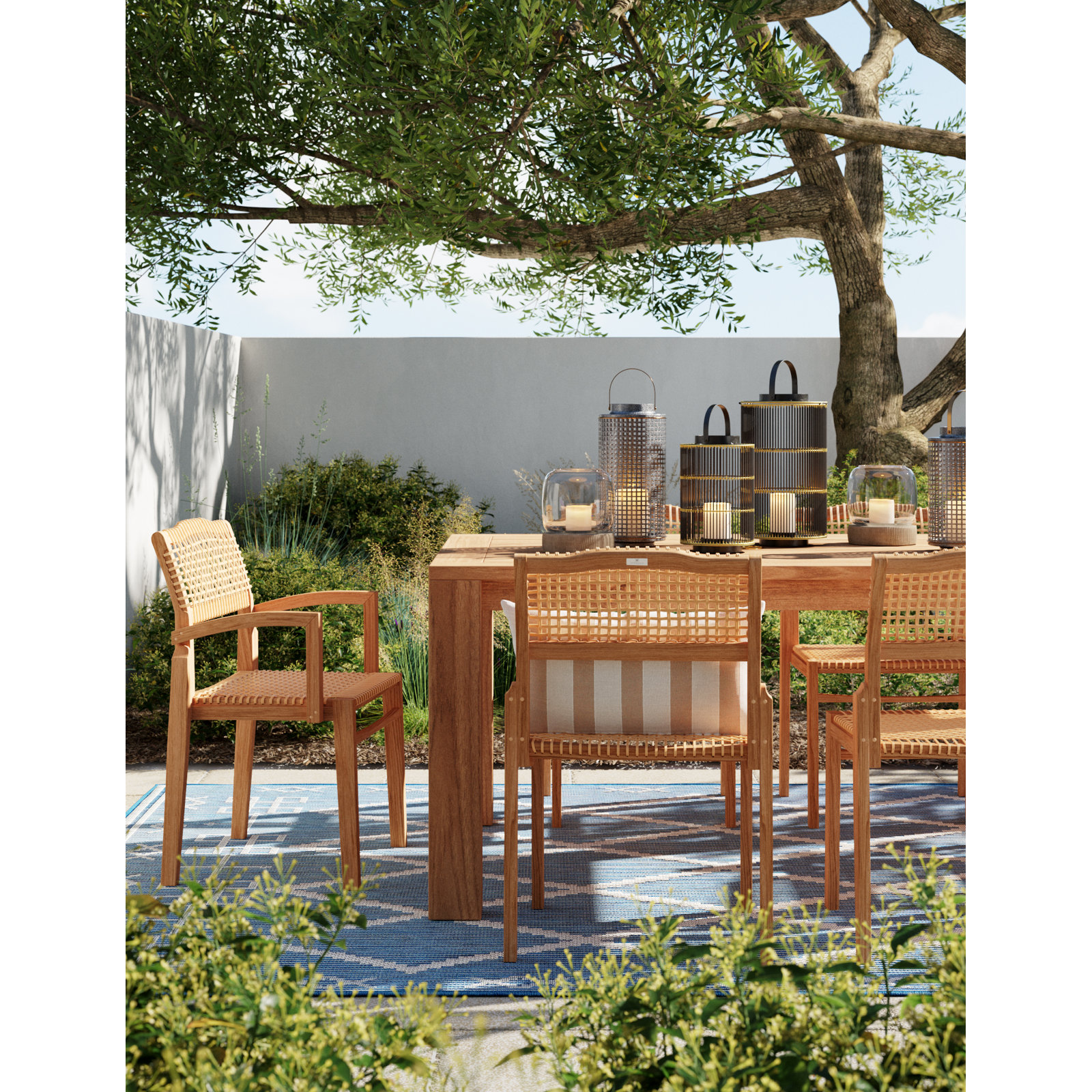 2 Piece Iron Tabletop Lantern Set