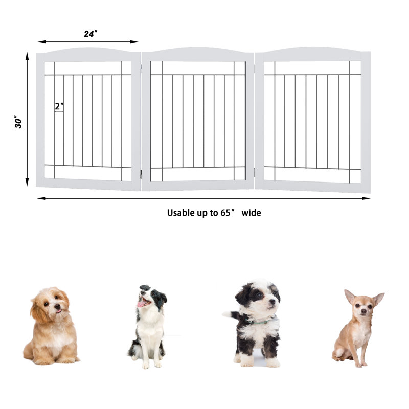 Barrière pour animaux autoportante Noriega, Blanc