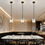 Luminaire suspendu moderne en cristal noir avec hauteur réglable, éclairage d'îlot de cuisine certifié UL pour salle à manger, chambre à coucher, couloir, paquet de 3