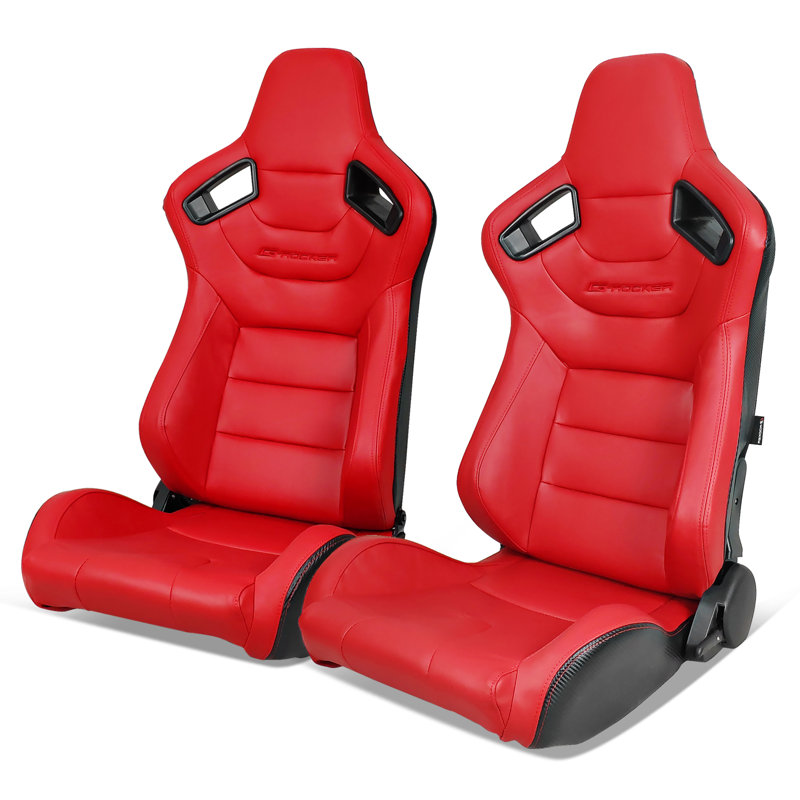 Paire de sièges Universal Racing avec double glissières, Rouge