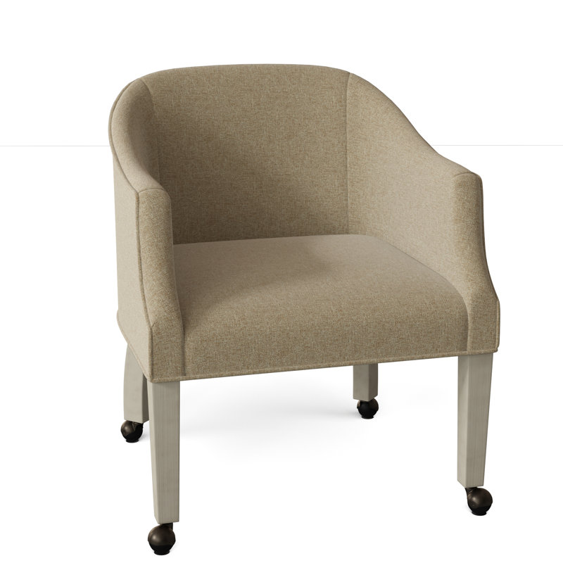 Fauteuil demi-tonneau Aiden, 8789 100% polyester orge, Tabac