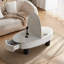 Table basse ovale avec plateau en faux marbre, table basse moderne Mid-Century avec tiroir caché et espace de rangement, table basse pour salon, chambre à coucher, bureau