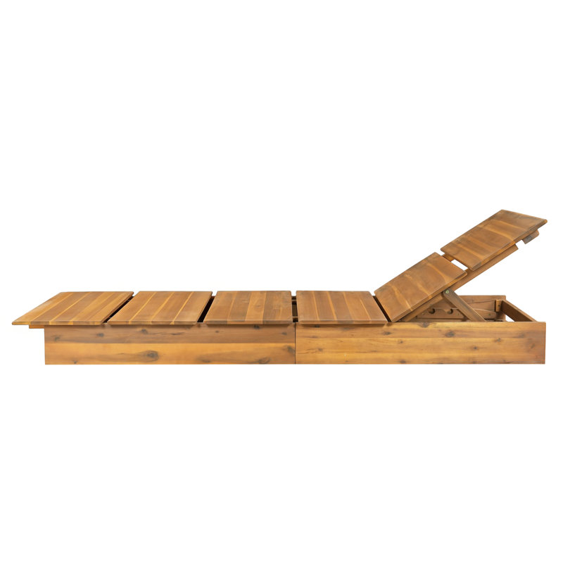Méridiennes de patio réglables, chaise longue en bois d'acacia pour piscine